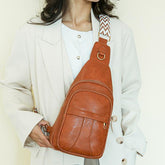 Sac à bandoulière en cuir souple style coréen décontracté et rétro